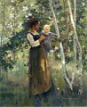 Mother and Child by the Hearth Theodore Robinson